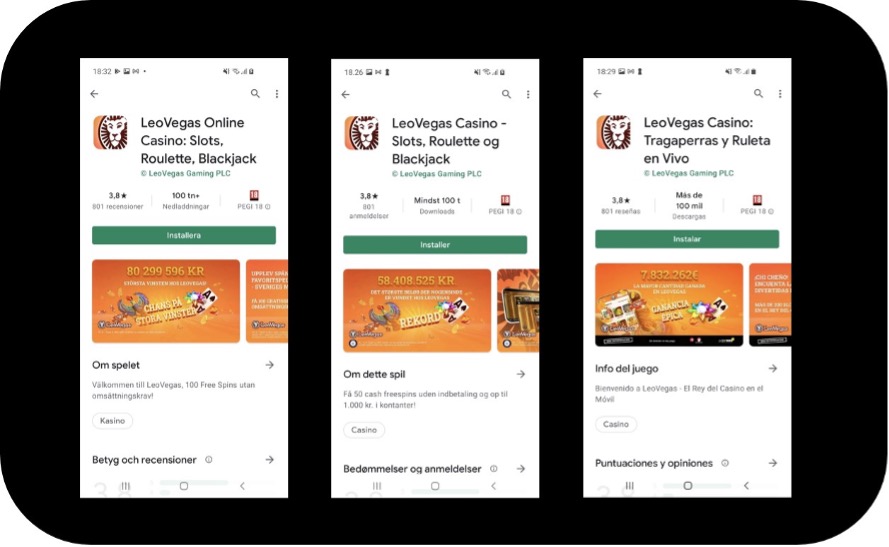 LeoVegas first gaming operator in Google Play Store